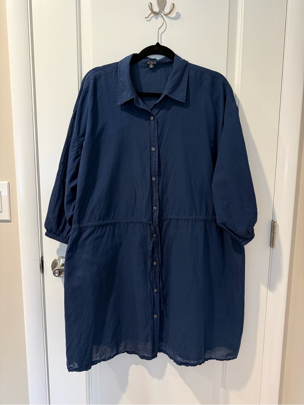 J. Crew Navy Button-Down Shirtdress